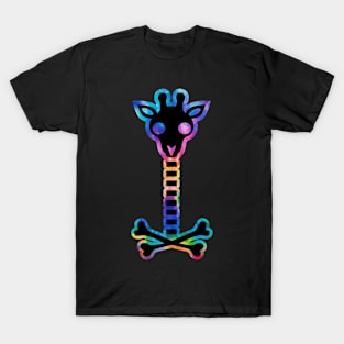 Colorful Psycho giraffe pirate skull T-Shirt